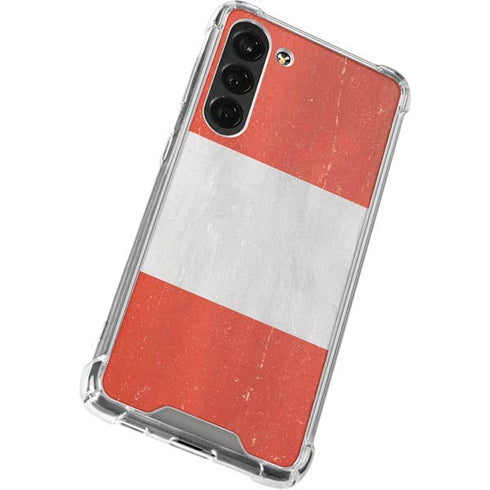 Peru Flag Distressed Galaxy S24 FE Clear Case